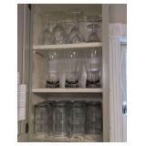 CRYSTAL STEMS AND GLASSWARE IN UPPER KITCHEN CABINET MARKED 1178