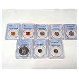 1976- S PCGS GRADED COINS, INCLUDES PENNIES, NICKELS, QUARTER, DOLLAR, AND DIMES