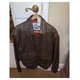 M. JULIAN ADVENTURES LEATHER JACKET, SIZE M - BR1