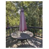 ALUMINUM OUTDOOR TABLE WITH UMBRELLA