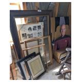 ALL ITEMS IN BACK CORNER MARKED 3196 INCLUDING LARGE PICTURE FRAMES, FULL SIZE CAPTAIN PICARD CARDBOARD STANDEE, VHS CASES, AND VHS TAPES