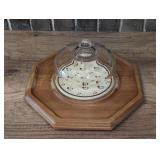 VINTAGE GOODWOOD TEAK CHEESE BOARD WITH DOME AND ROUND CENTER TILE - DINE