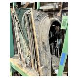 LARGE LOT OF CAST IRON ANTIQUE FIREBOX SURROUNDS - 16 TOTAL SURROUNDS
