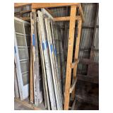 LOT OF WOODEN DOORS WITH GLASS -  9 TOTAL DOORS