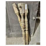 SET OF FOUR (4) OLD TABLE LEGS - 28.25' TALL