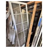 LOT OF WOODEN DOORS WITH GLASS - 14 TOTAL DOORS