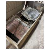 WOODEN CRATE - WITH RANDOM PRESSED METAL PIECES