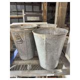 LOT OF FOUR (4) LARGE METAL SAP BUCKETS
