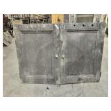 PAIR OF MATCHING SOLID WOOD CABINET DOORS - THICK AND HEAVY