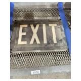 VINTAGE BLACK AND WHITE EXIT SIGN