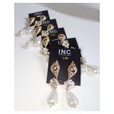 New Department Store Gold-Tone Conch Shell Rhinestone and Faux Pearl Drop Earrings Lot-See all photos for lot count.