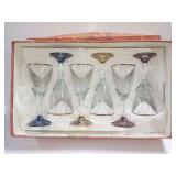 Cristalleria F.lli Fumo Hand Decorated Italian Drinkware Wine Glass Set In Box