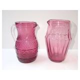 Small Cranberry Depression Glass Pitchers
