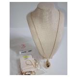 New Department Store Gold-Tone Shell Pendant Necklaces- Lot of 3