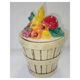 McCoy Ceramic Fruit Basket Cookie Jar with Lid