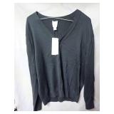 New Calvin Klein Extra-Fine Merino Wool Blend Cardigan Sweater Size L Vulcan