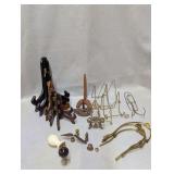 Assorted Display Stands, Plate Holders, and Hardware Lot