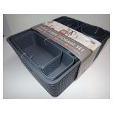 Lexi Home 10-Piece Wheat Fiber Multi-Purpose Storage Basket Set in Gray