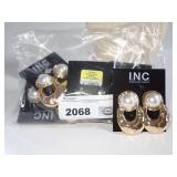 New Department Store Gold Tone Faux Pearl Drop Earrings-Bulk Lot-See all photos for lot count.