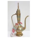 Brass Dallah Pot Made in India with Original Tags
