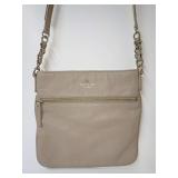 Kate Spade New York Taupe Pebbled Leather Crossbody Handbag