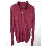 New Karl Lagerfeld Paris Long Sleeve Mock Neck Sweater Burgundy Size Small
