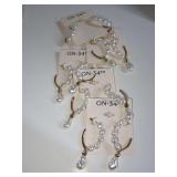 New Department Store Gold Tone Pearl Drop Hoop Earrings- Set of 5