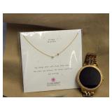 Fossil Smartwatch and Dogeared Three Wishes Necklace Bundle