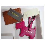 Radley London Pink Leather Scottie Dog Luggage Tag and Style & Co Brown Card Holder