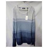 New Buffalo David Bitton Men's Waldy Crewneck Ombre Sweater Size Large Bleu Mirage