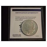 1880 MORGAN SILVER DOLLAR WITH GOVMINT AUTHENTICATION