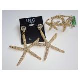 New Department Store Earrings and Cuff Bracelet Set