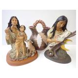 Native American Figurines and Double Spout Wedding Vase