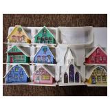Plastic Alpine Village Putz Christmas Light Cover Houses