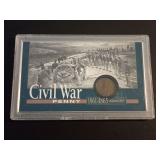 CIVIL WAR PENNY IN DISPLAY SLAB
