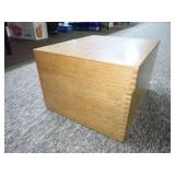 Vintage Dovetail Oak Lift Top Library Card Catalog File Recipe Box