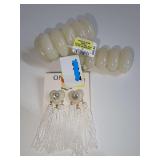 New Department Store Stretch Bracelets and Fringe Heart Earrings