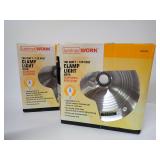 Set of 2 Luminar Work 100 Watt 120 Volt Clamp Lights with Aluminum Reflector