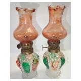 Small Vintage Glass Oil Lamps