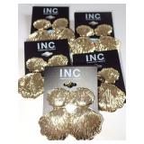 New Department Store Gold Tone Double Shell Drop Earrings- Lot of 5