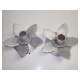 Everlast Hand Forged Aluminum Flower Candle Holders