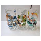 Set of Three 1979 Warner Bros Looney Tunes Character Drinking Glasses
