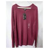 New Alfani Merino Wool Blend Long Sleeve Crew Neck Sweater Berry Violet XXL