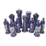 Navy Duncan Mold Ceramic Chess Pieces