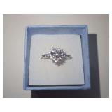 Silver Tone Multi-Stone Cluster Ring-See all photos for size.