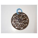 Round Metal Floral Pendant