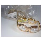 New Department Store Gold-Tone Simulated Pearl Stretch Bracelets- See all photos for lot count.
