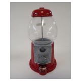 Red Gumball Machine with Glass Globe and Coin Mechanism