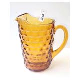 Vintage Amber Glass Cubist Pitcher