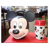 Vintage Aladdin Mickey Mouse Plastic Lunch Box and Thermos Set